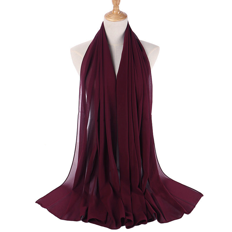 Maroon Women's Chiffon Scarf