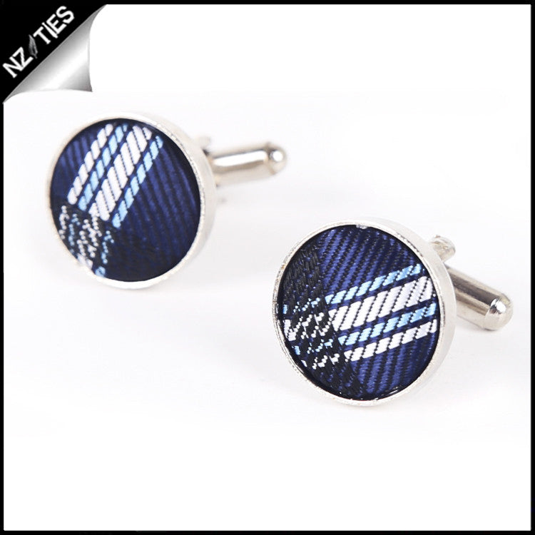 Mens Midnight Blue Plaid Cufflinks