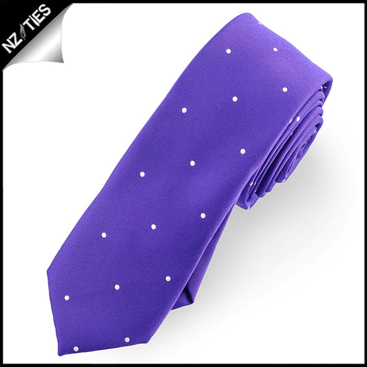 Cadbury Amethyst Pin Dot Mens Skinny Necktie