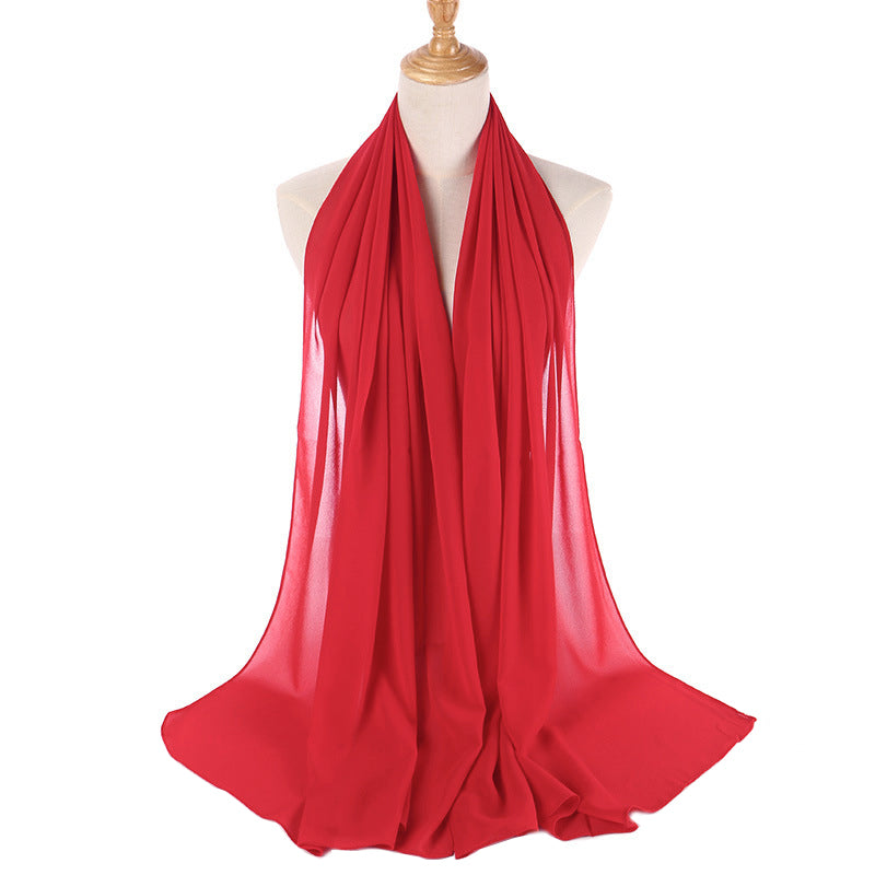 Bright Red Women's Bubble Chiffon Scarf