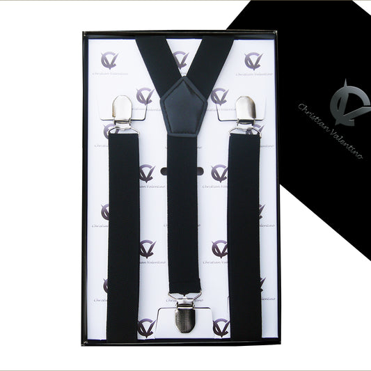 Black Y2.5cm Men's Extra Large Braces Suspenders