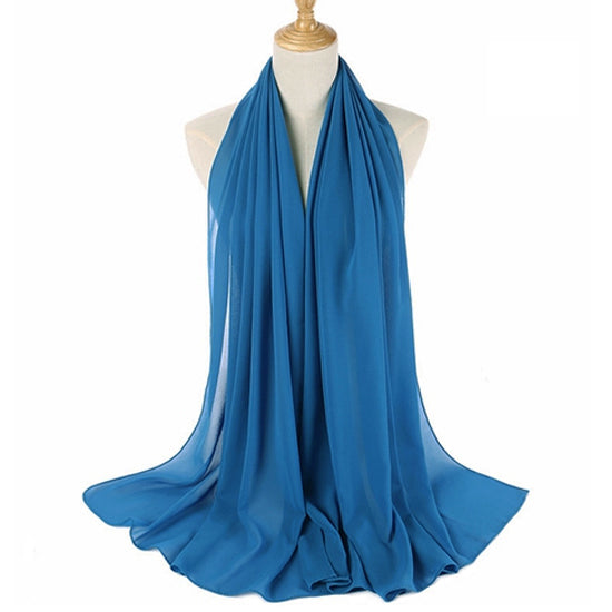 Vivid blue bubble chiffon women's scarf