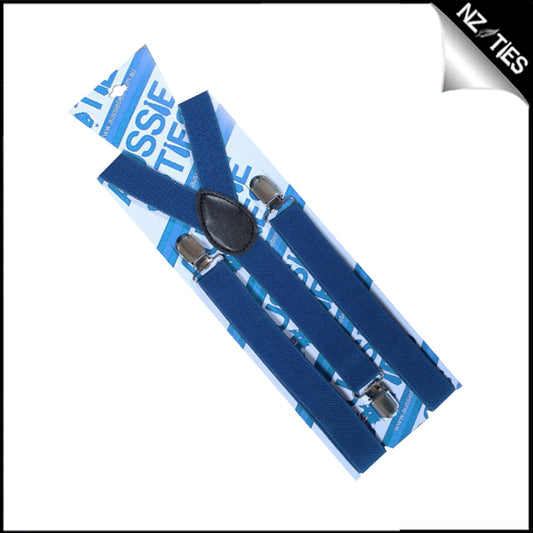 Boys Denim Navy Blue Braces Suspenders