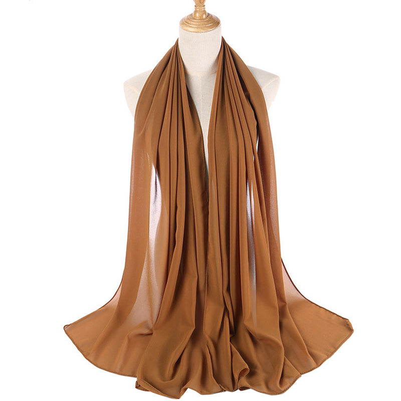 Camel Brown Bubble Chiffon Scarf