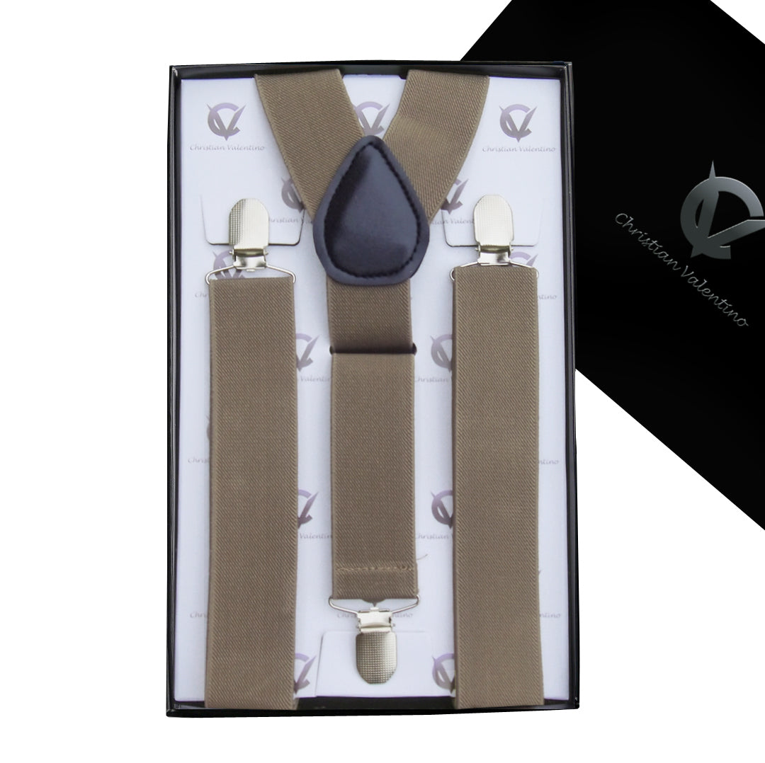 Tan Y3.5cm Men's Braces Suspenders