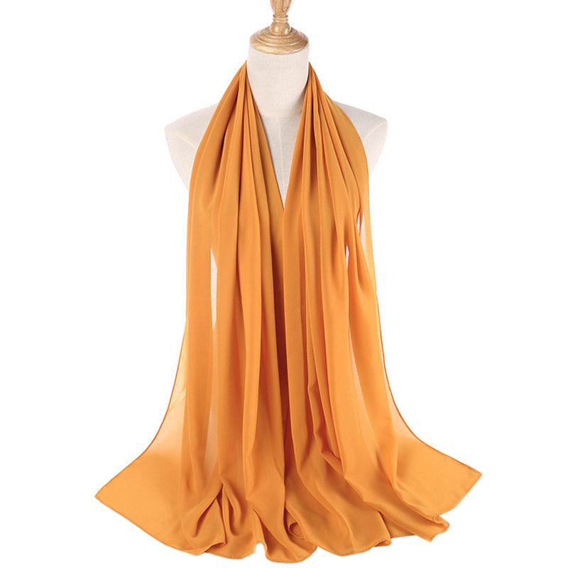 Mustard Yellow Womens Bubble Chiffon Scarf