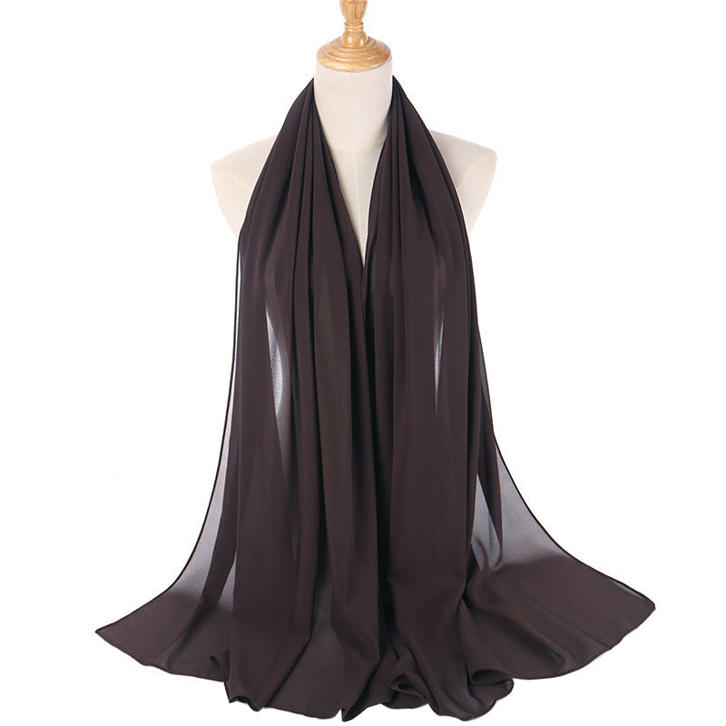 Chocolate Brown Women's Bubble Chiffon Scarf