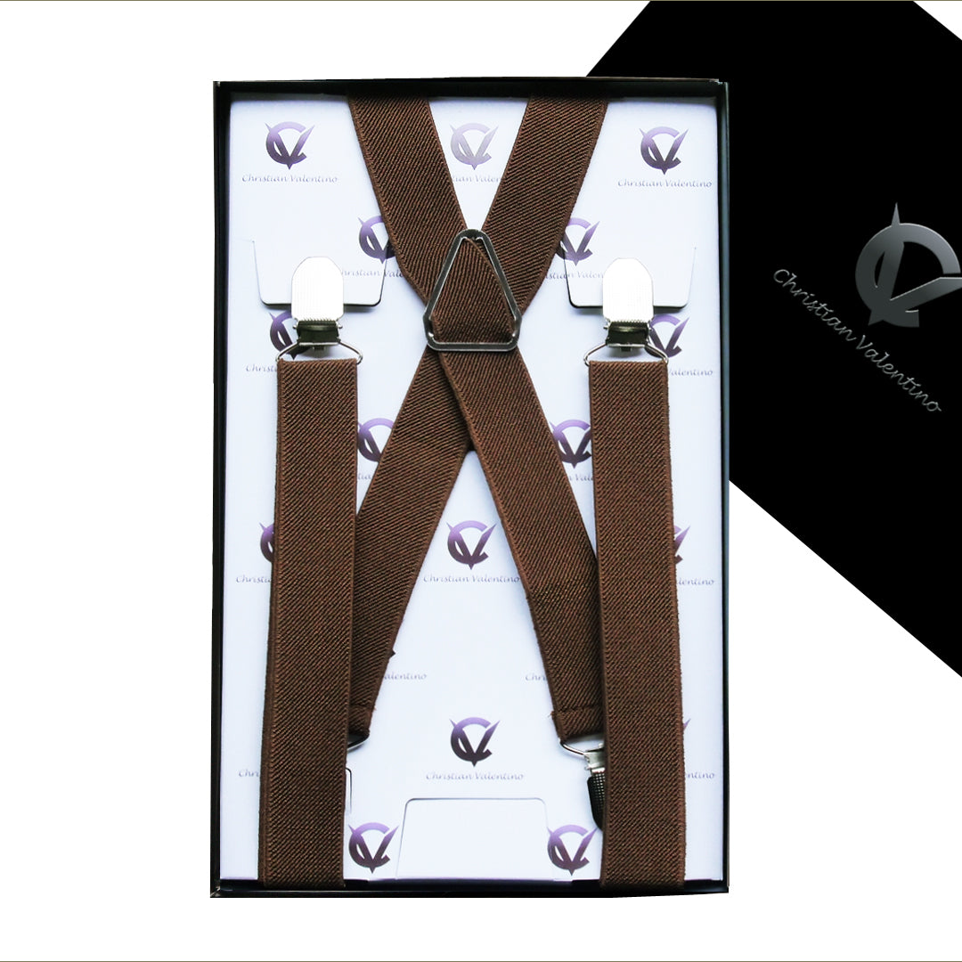 Mid Brown X2.5cm Men's Extra Large Braces Suspenders