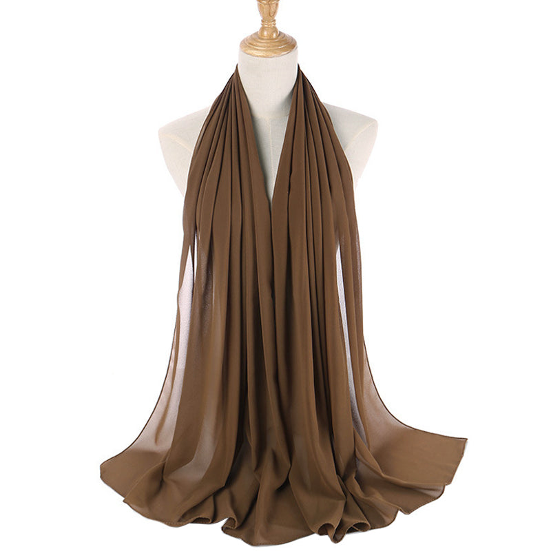 Chocolate Brown Bubble Chiffon Scarf