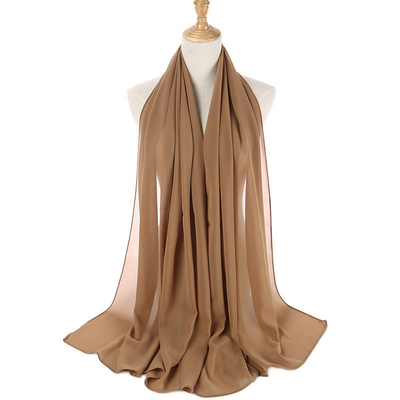 Golden Brown Bubble Chiffon Scarf