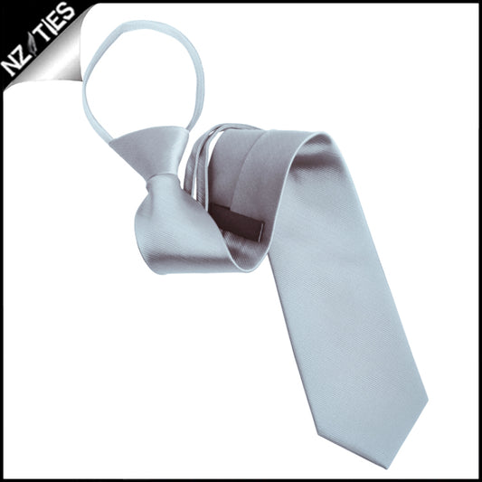 Mens Light Silver Zipper Necktie
