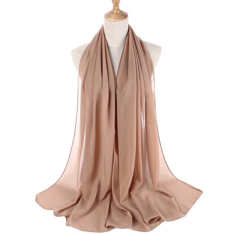 Beige Tan Bubble Chiffon Scarf