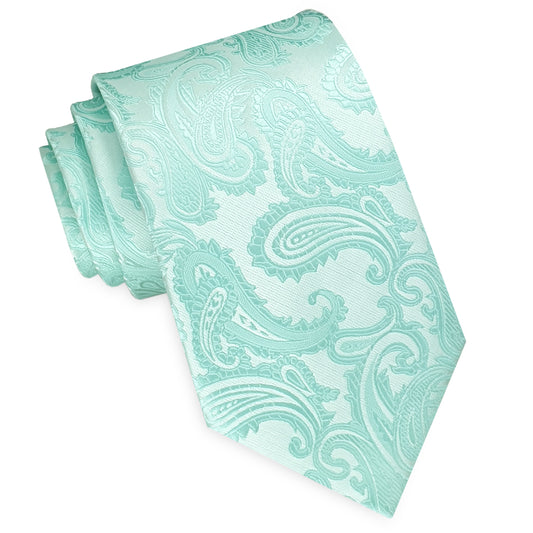 Mint Green Paisley Mens Tie