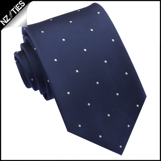 Midnight Blue Pin Dot Mens Tie