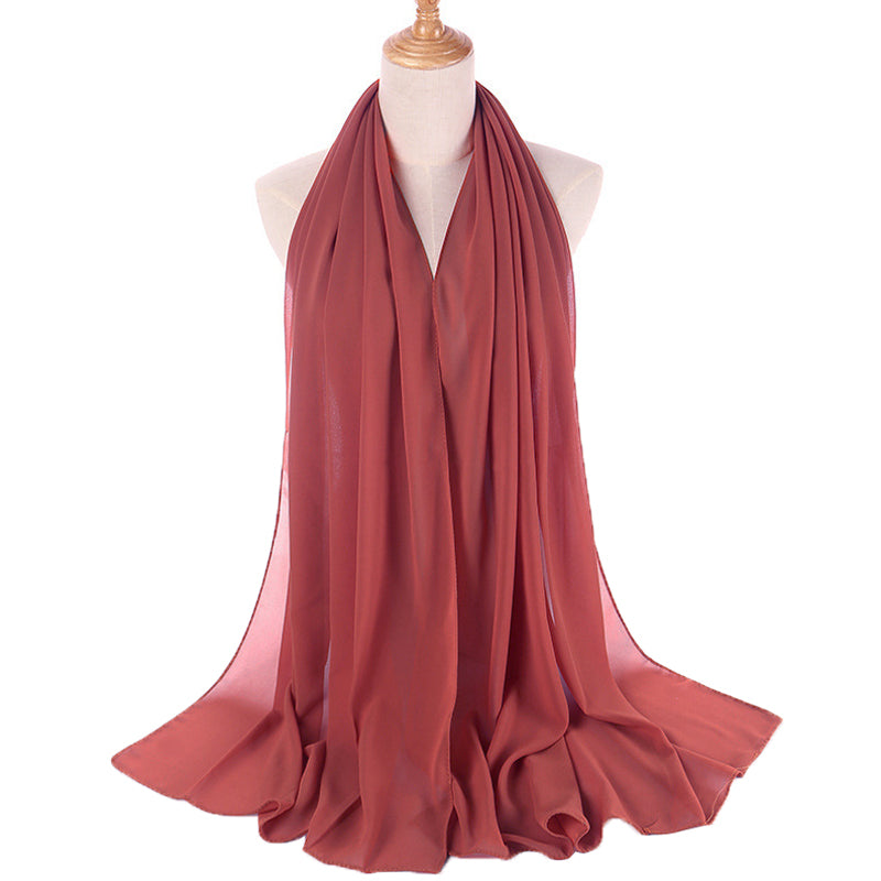 Dark Terracotta Women's Bubble Chiffon Scarf