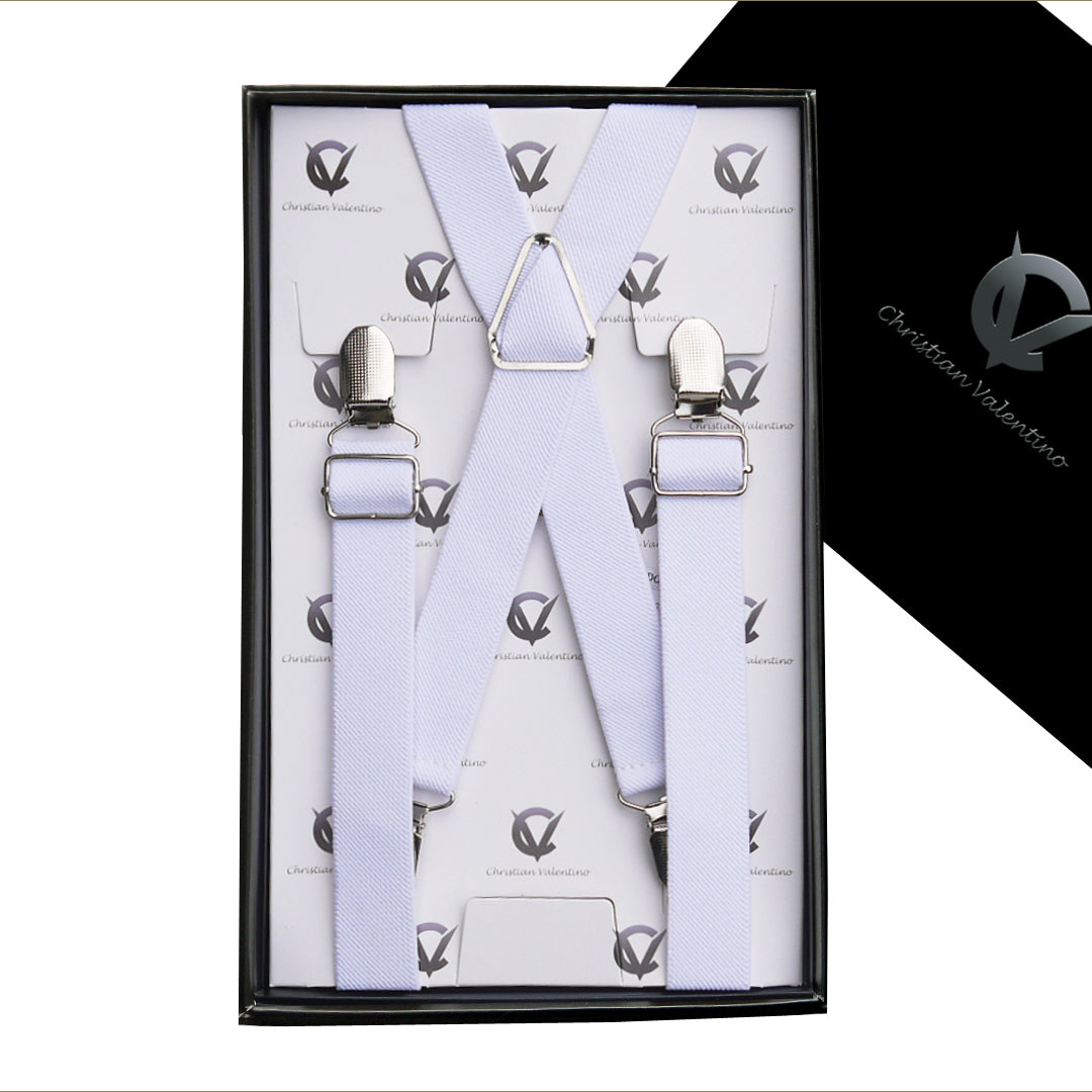 White X2.5cm Extra Large Braces Suspenders