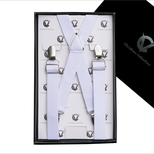 White X2.5cm Extra Large Braces Suspenders