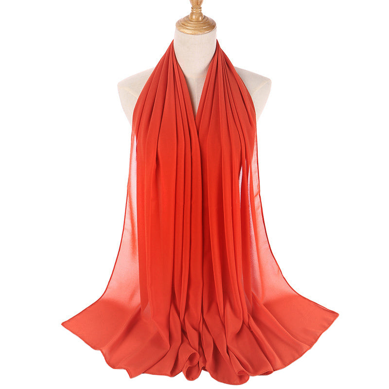Burnt Orange Bubble Chiffon Scarf