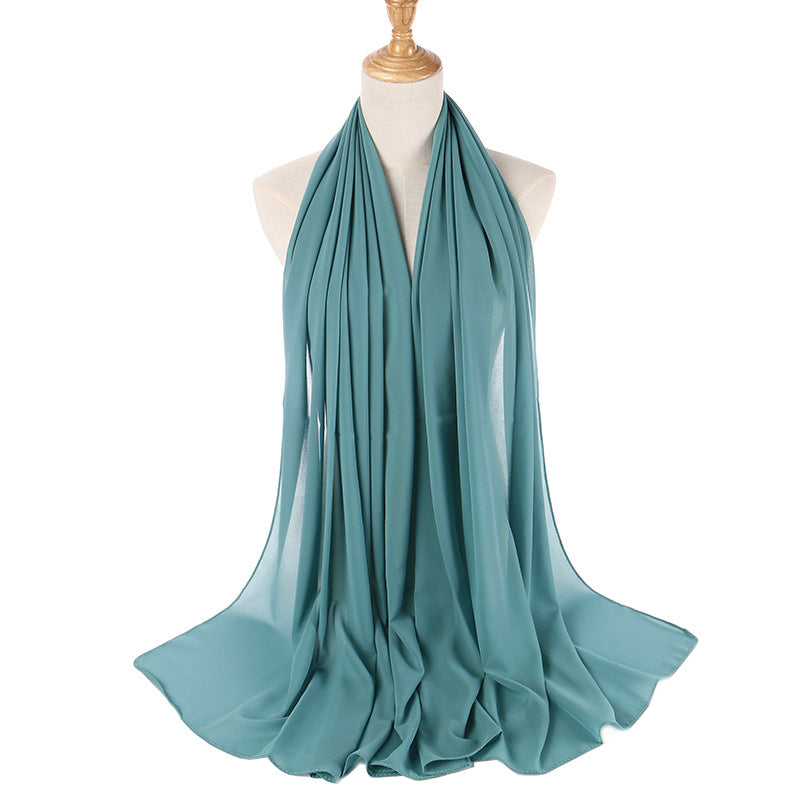 Slate Blue Green Bubble Chiffon Scarf