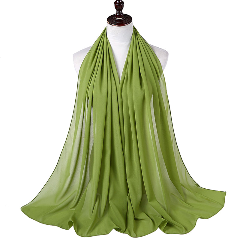 Bright Green Womens Bubble-Chiffon-Scarf
