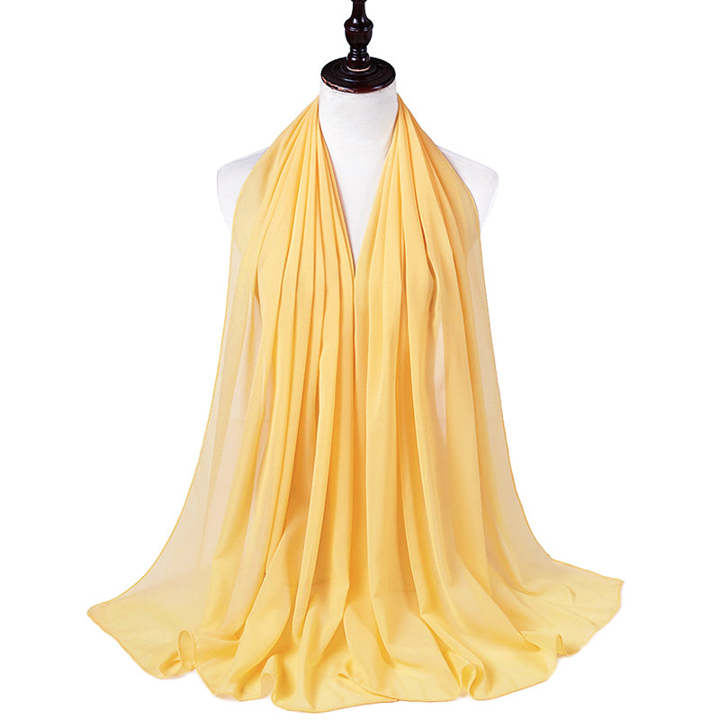 Bright Yellow Women's Bubble Chiffon Scarf