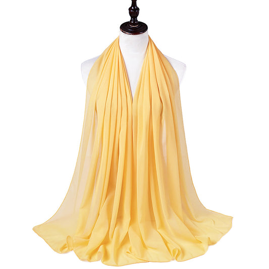 Bright Yellow Women's Bubble Chiffon Scarf