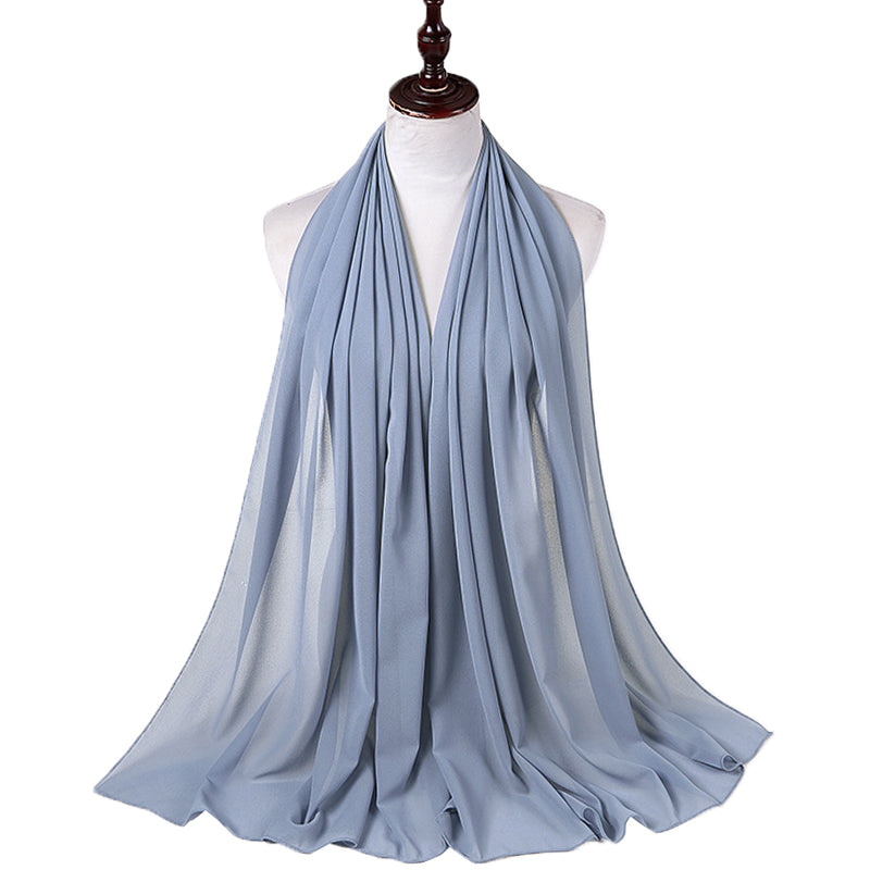 Blue Fog Bubble Chiffon Scarf