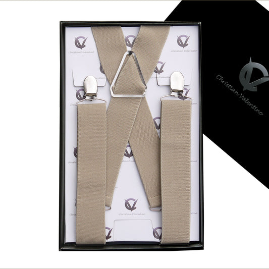 Mocha Light Brown X3.5cm Men's Braces Suspenders