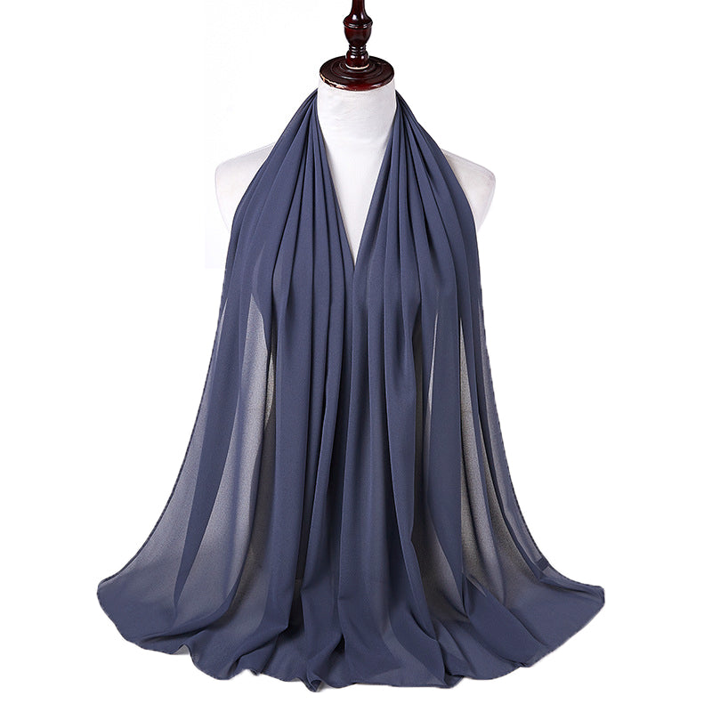 Blue Grey Women's Bubble Chiffon Scarf