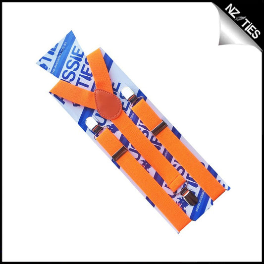 Fluorescent Orange Boys Braces Suspenders