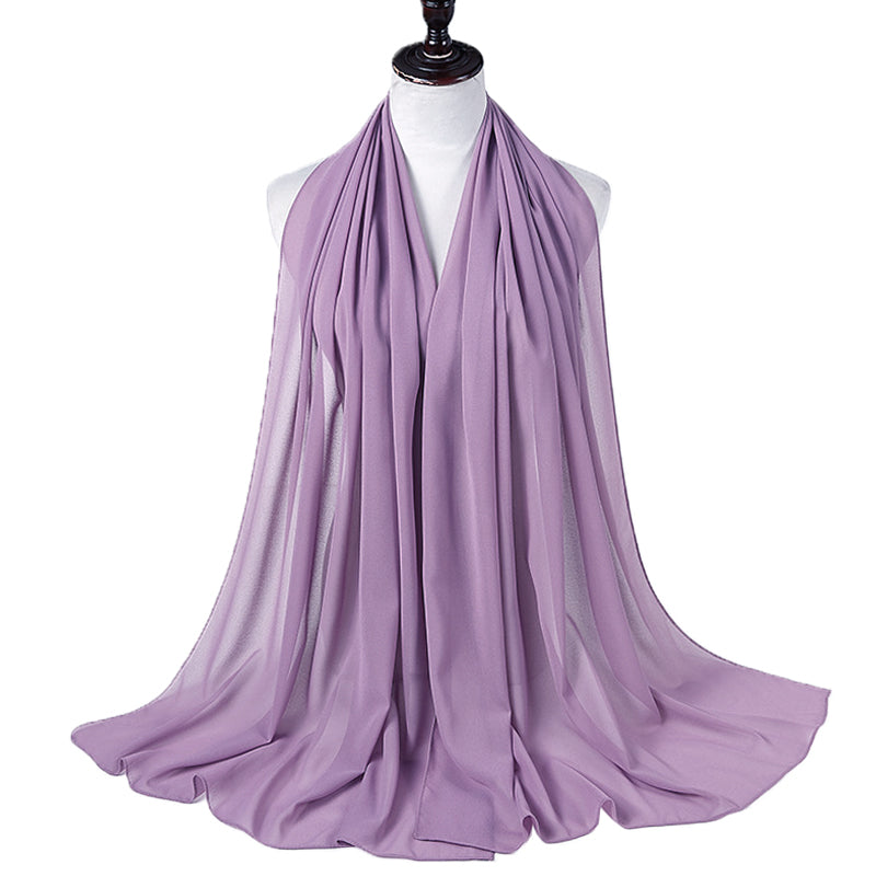 Dark Lilac Purple Womens Bubble Chiffon Scarf