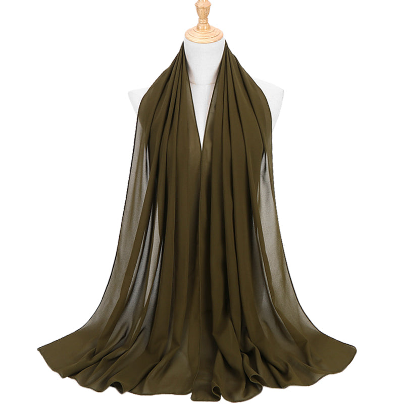 Olive Brown Bubble Chiffon Scarf