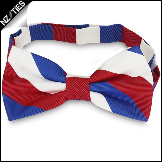 Red, White & Blue Stripes Mens Bow Tie