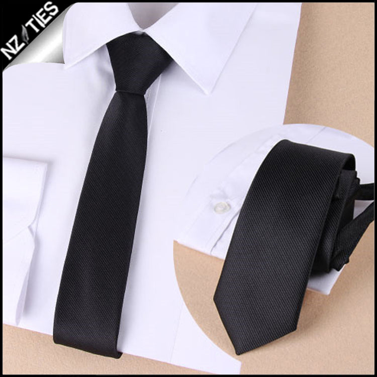 Mens Black Zipper Necktie 2