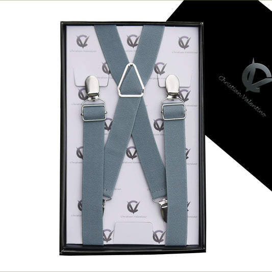 Mid Grey X2.5cm Boy's Braces Suspenders