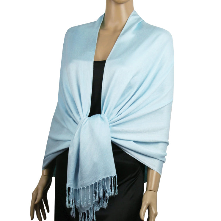 Light Blue Ladies High Quality Pashmina Scarf