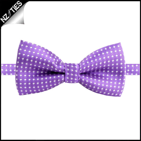Boys Violet with White Polkadots Bow Tie