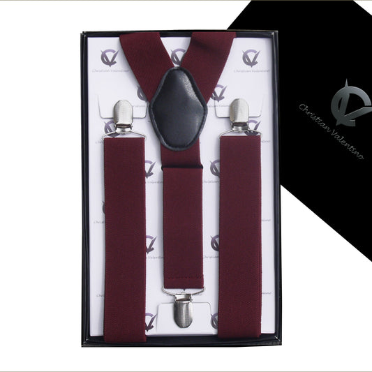 Burgundy Y3.5cm Men's Braces Suspenders