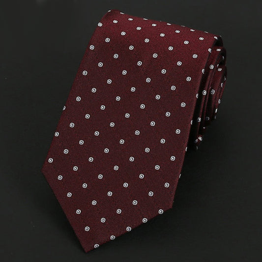 Burgundy with Rings Silk Tie