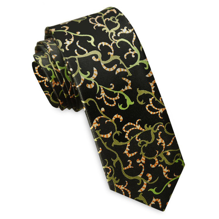 Black with Christmas Colours Skinny Tie