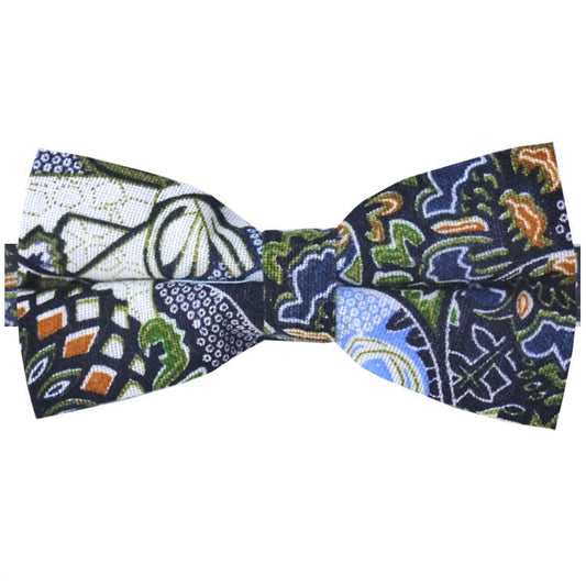 Black with Earthy Colours Floral Bow Tie