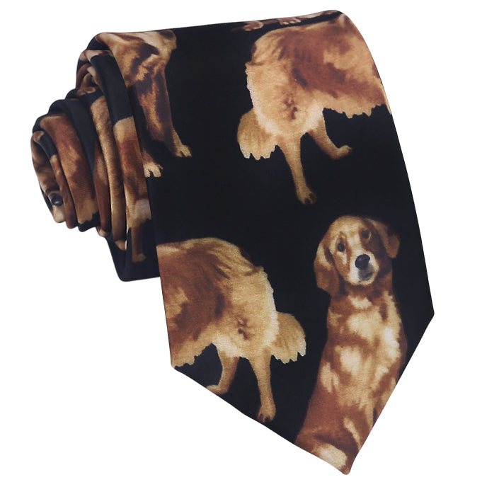 Black with Golden Retrievers Tie