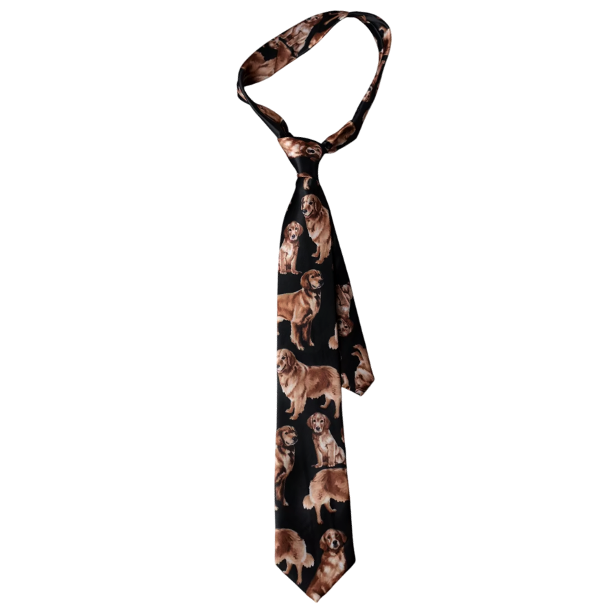 Black with Golden Retrievers Tie