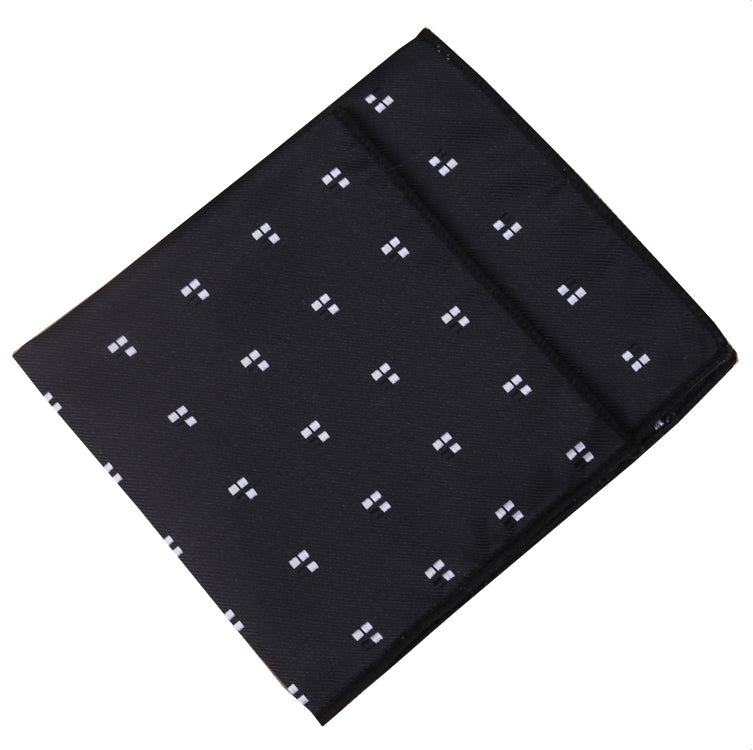 Black with White Squares Pocket Square