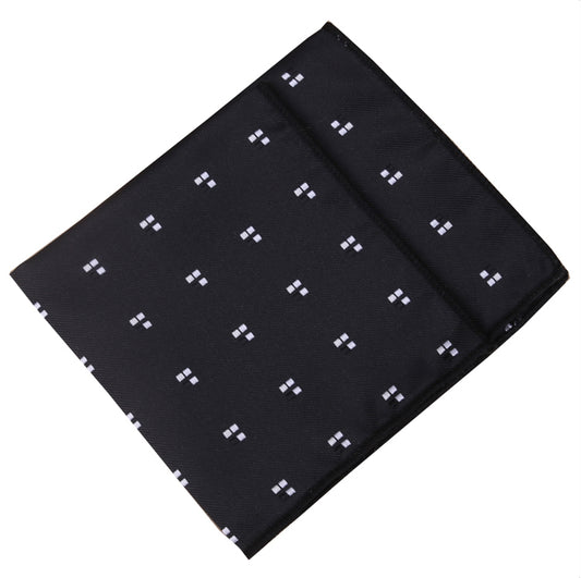 Black with White Squares Pocket Square