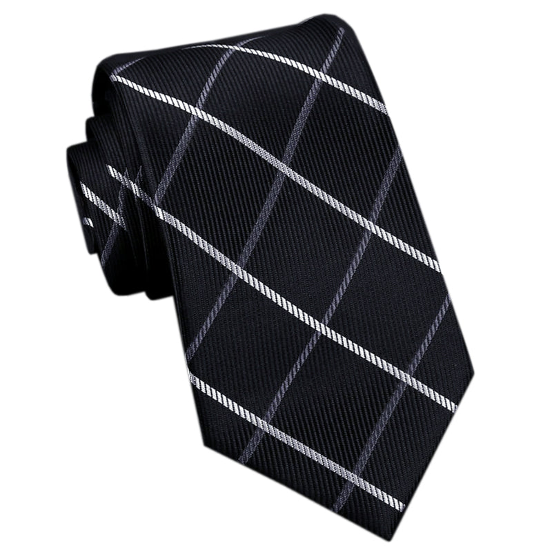 Black with Mid & Light Grey Diamonds Mens Tie