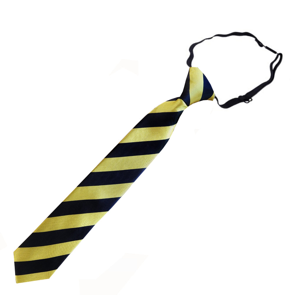 Boys Gold & Black Stripes Pre-Tied Tie