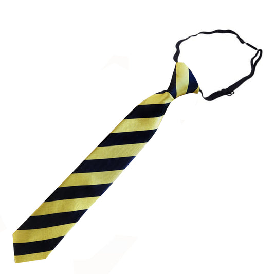 Boys Gold & Black Stripes Pre-Tied Tie