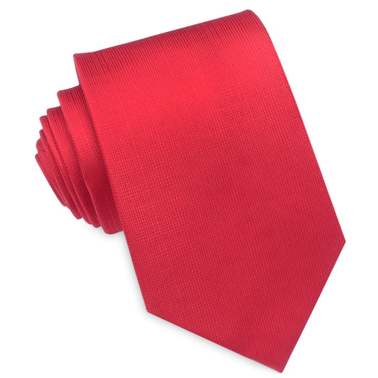 Bright Red with Micro Check Texture Mens Tie