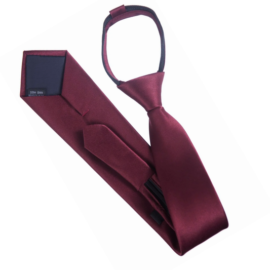 Mens Burgundy Red Zipper Tie